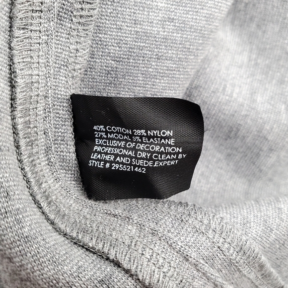 Club Monaco Janine Heather Gray Black Leather Trim Dress - Picture 16 of 16